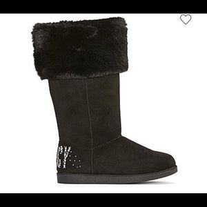 🧸 JUICY by Juicy Couture Black Fur Boots 8 NEW in Box